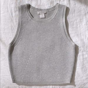 Cropped knit sweater vest